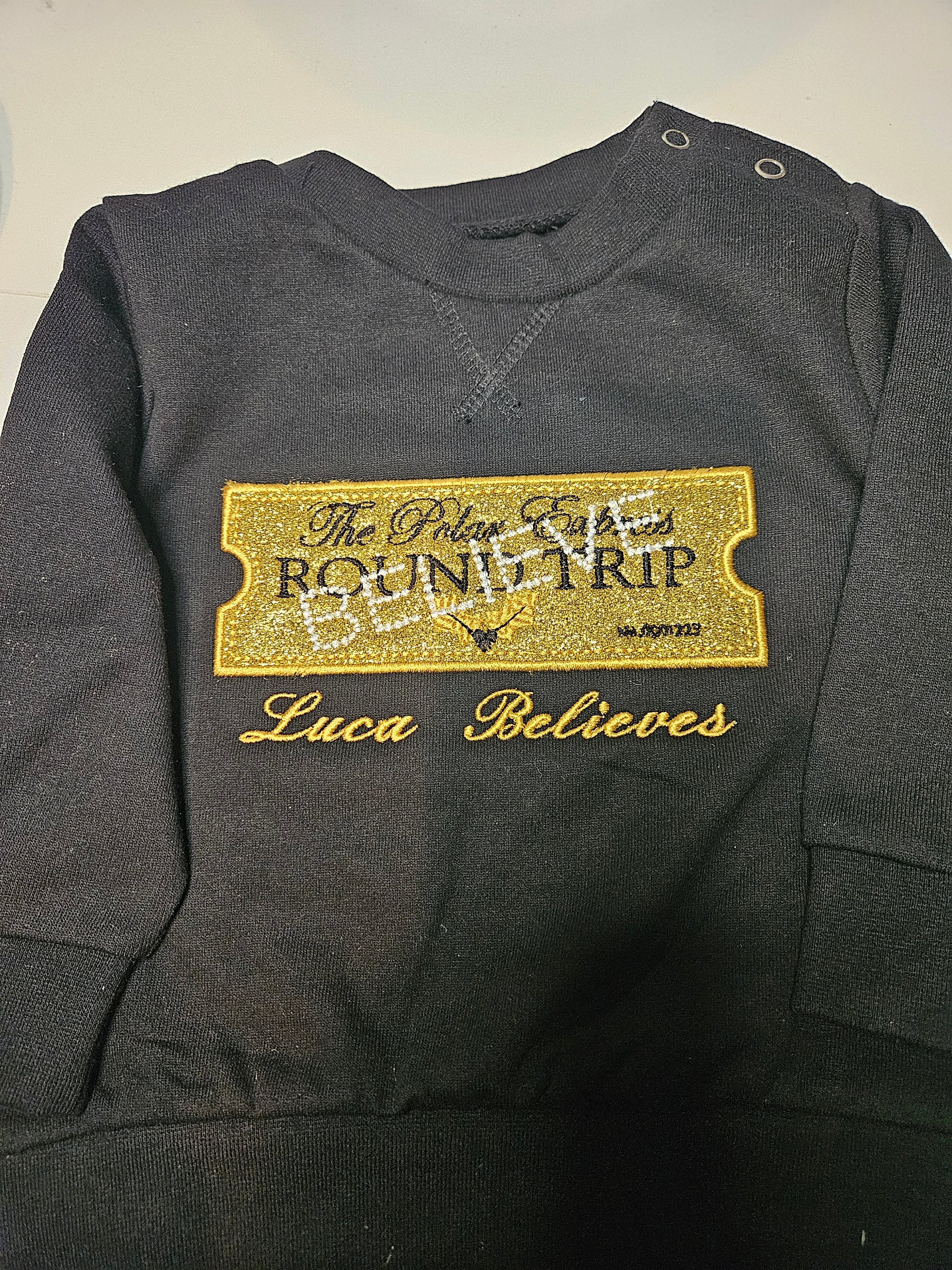 Personalized Polar Express Christmas Jumper: Glittery Golden Ticket Sweatshirt