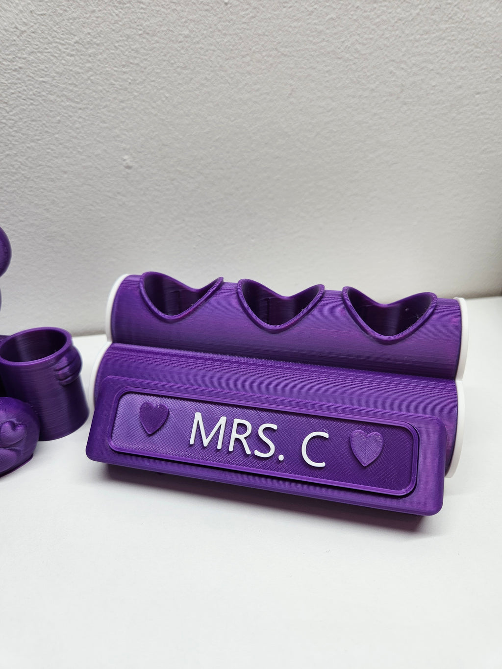 Personalised PLouise Gloss Holder Set | Teddy & Heart Makeup Organiser
