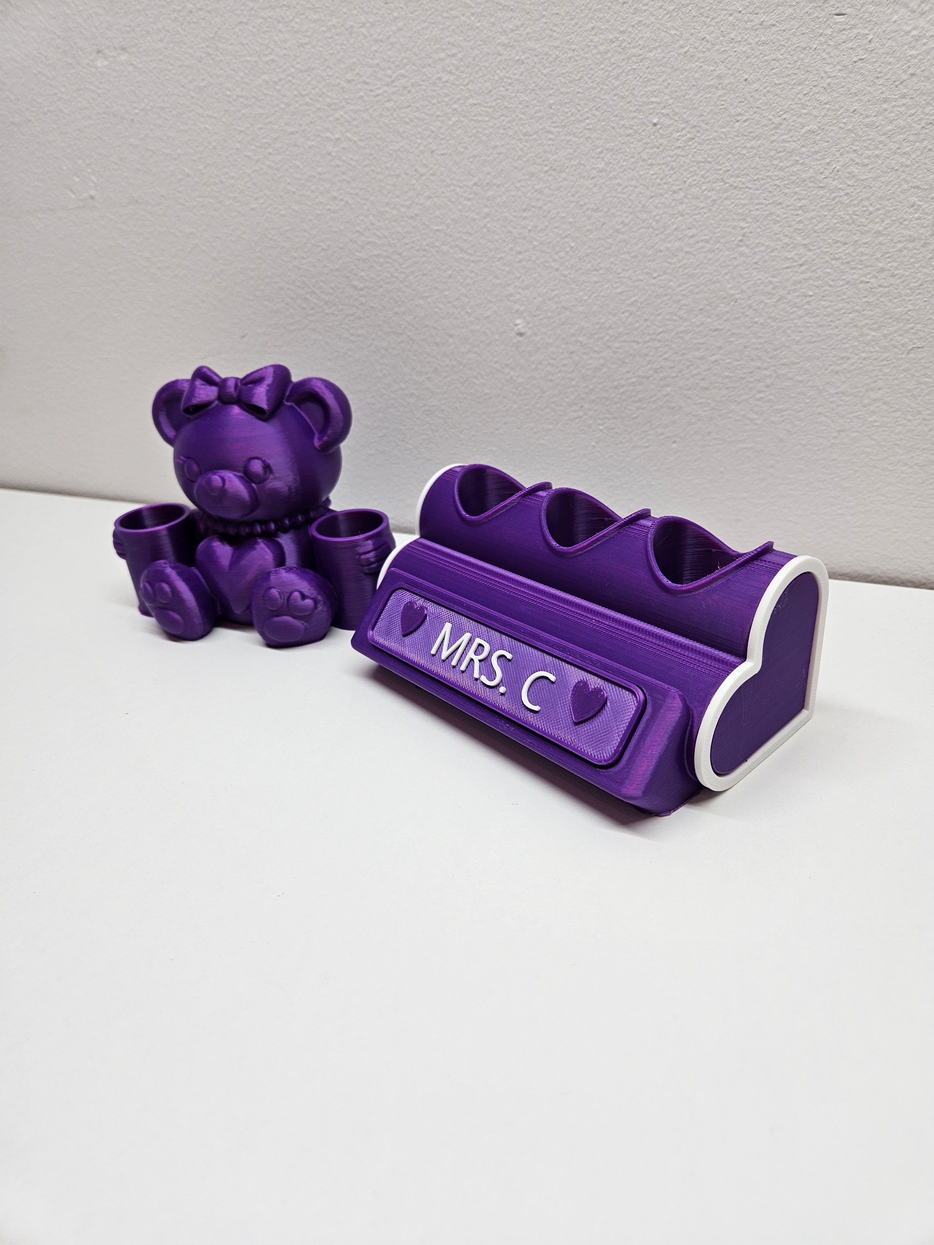 Personalised PLouise Gloss Holder Set | Teddy & Heart Makeup Organiser