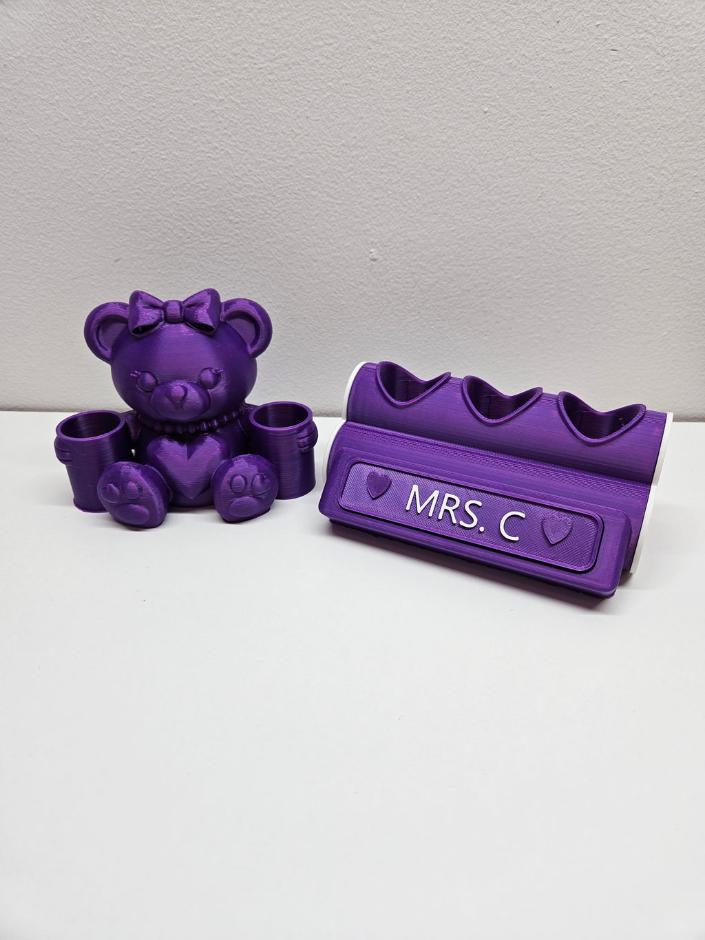 Personalised PLouise Gloss Holder Set | Teddy & Heart Makeup Organiser